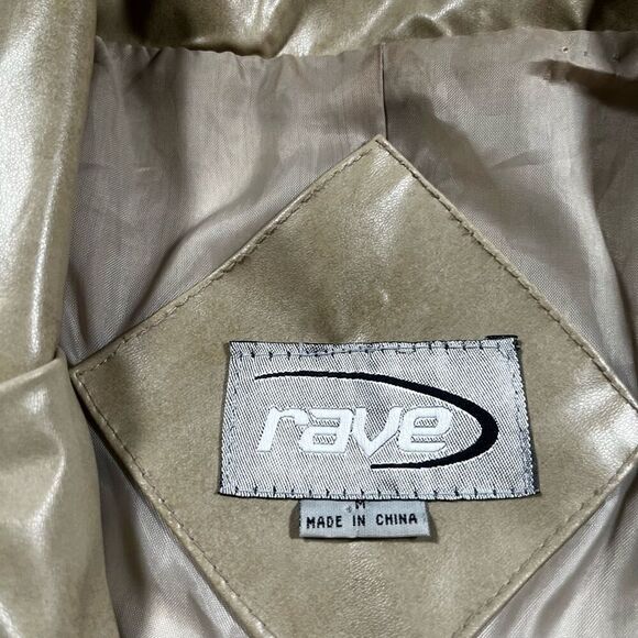 Vintage Y2K Rave Faux Leather Front Tie Jacket - Picture 6 of 7